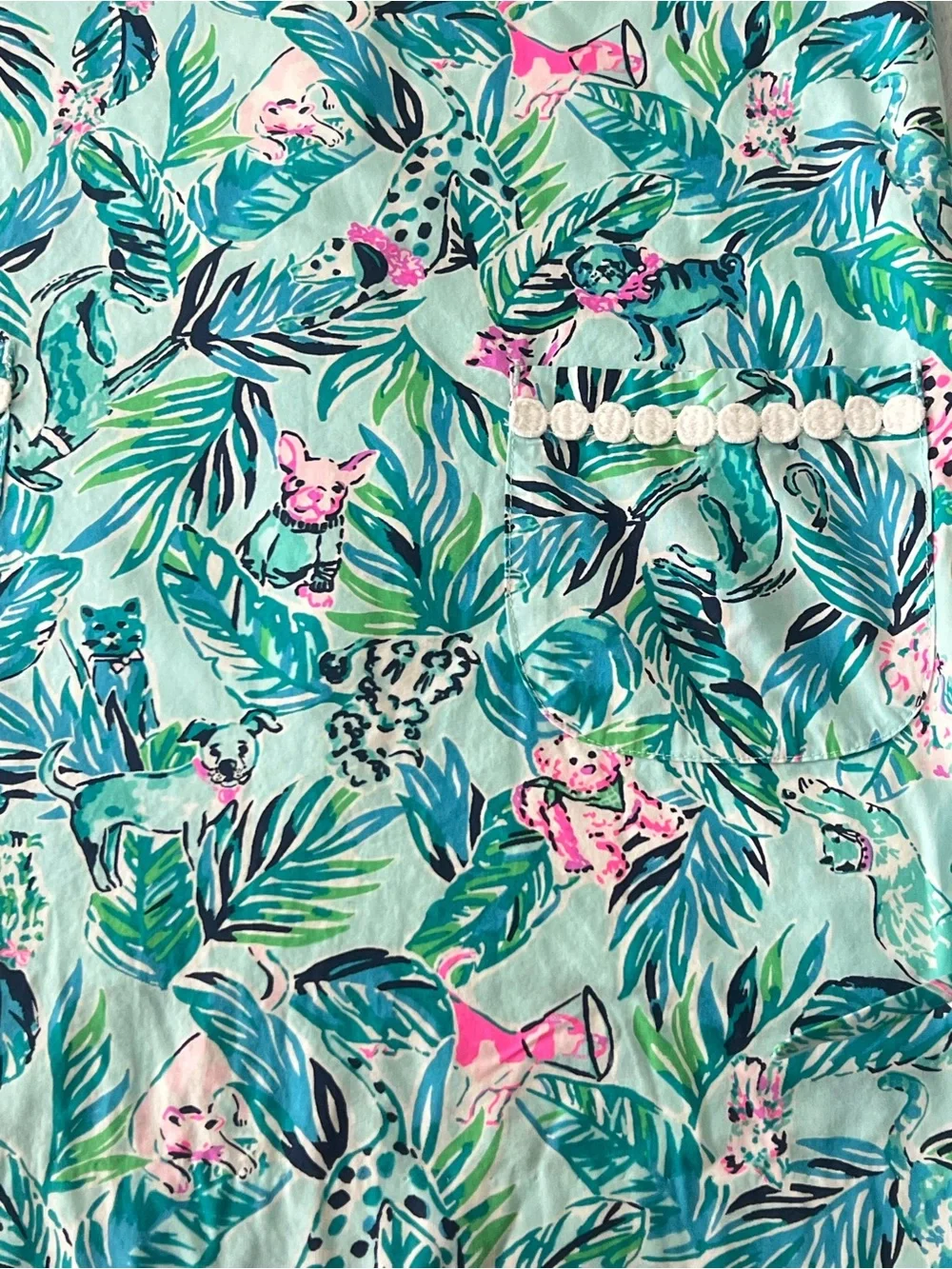 Lilly Pulitzer shift dress Barking Up the Palm Tree print Girl size 8